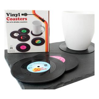 Glasunderlägg Vinylskivor Retro - 6-pack
