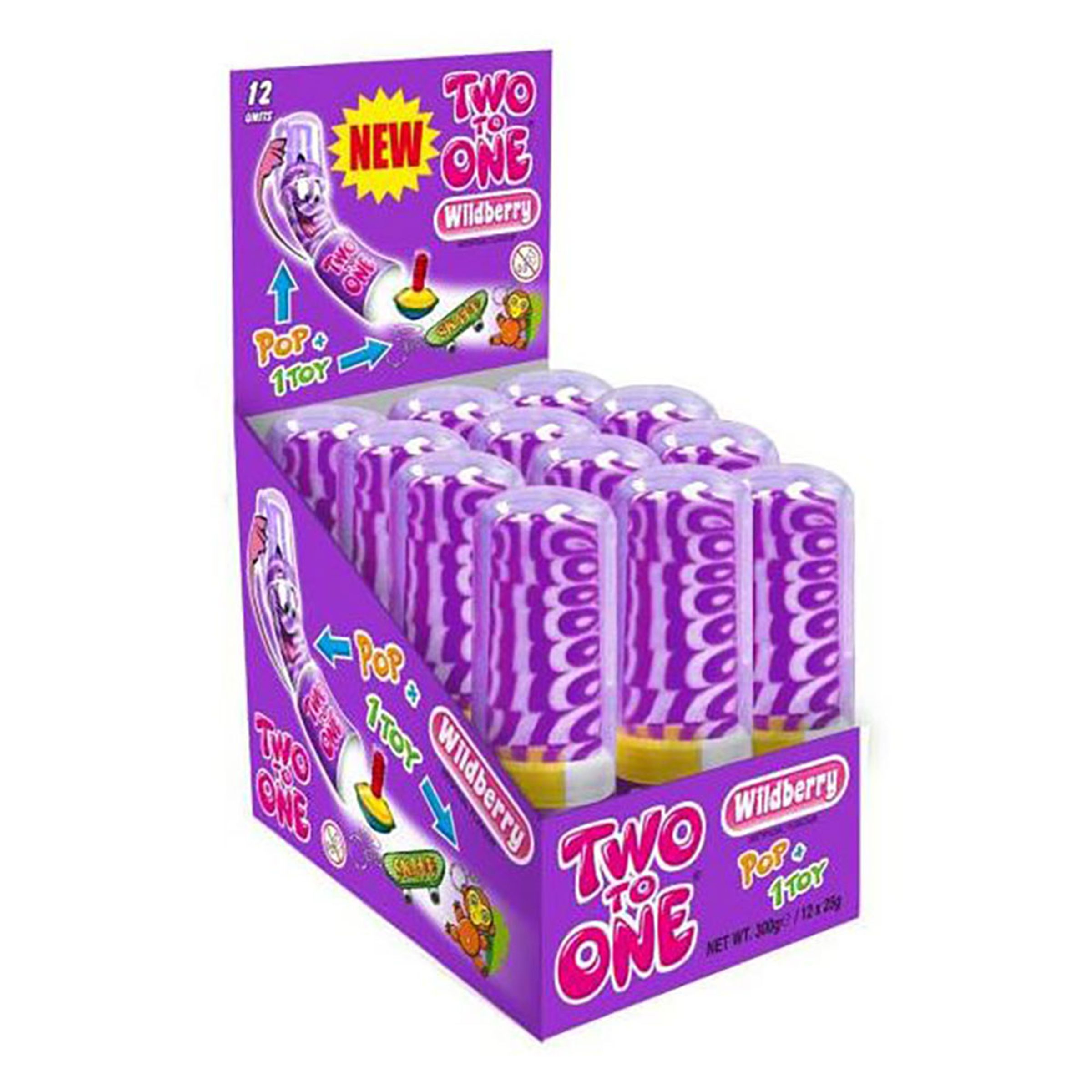 Two to One Wildberry Klubba med Leksak Storpack - 12-pack