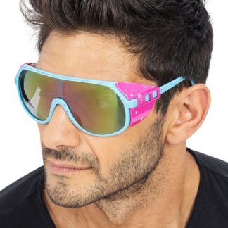 Festivalglasögon Retro Rave Blå/Rosa