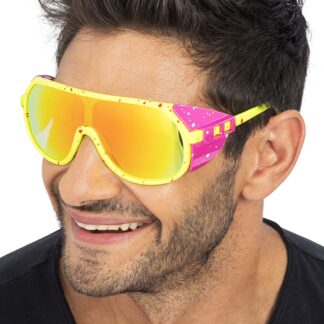 Festivalglasögon Retro Rave Gul/Rosa