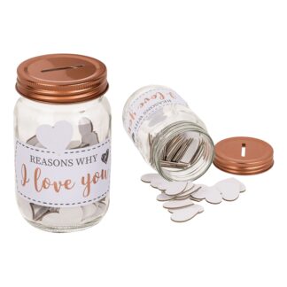 Glasburk med Kärlekslappar